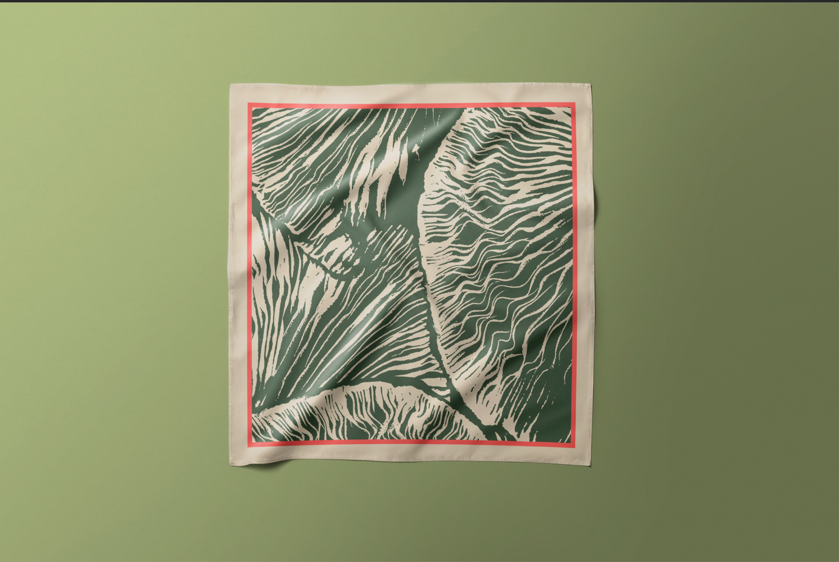 Green Beige Pattern - SatinSscarf