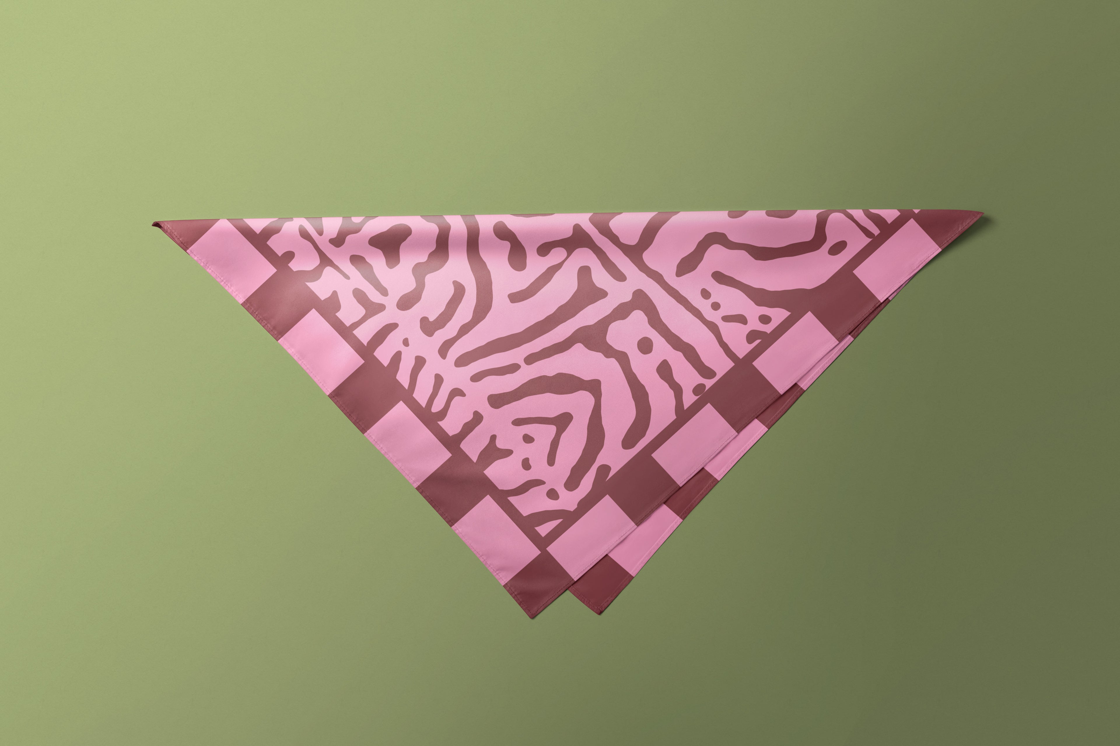Pink Maroon Pattern - Satin Scarf