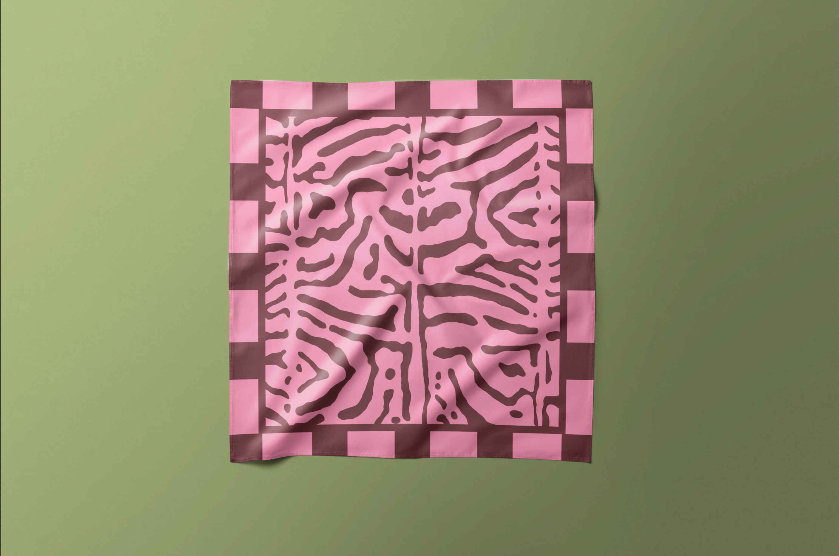 Pink Maroon Pattern - Satin Scarf