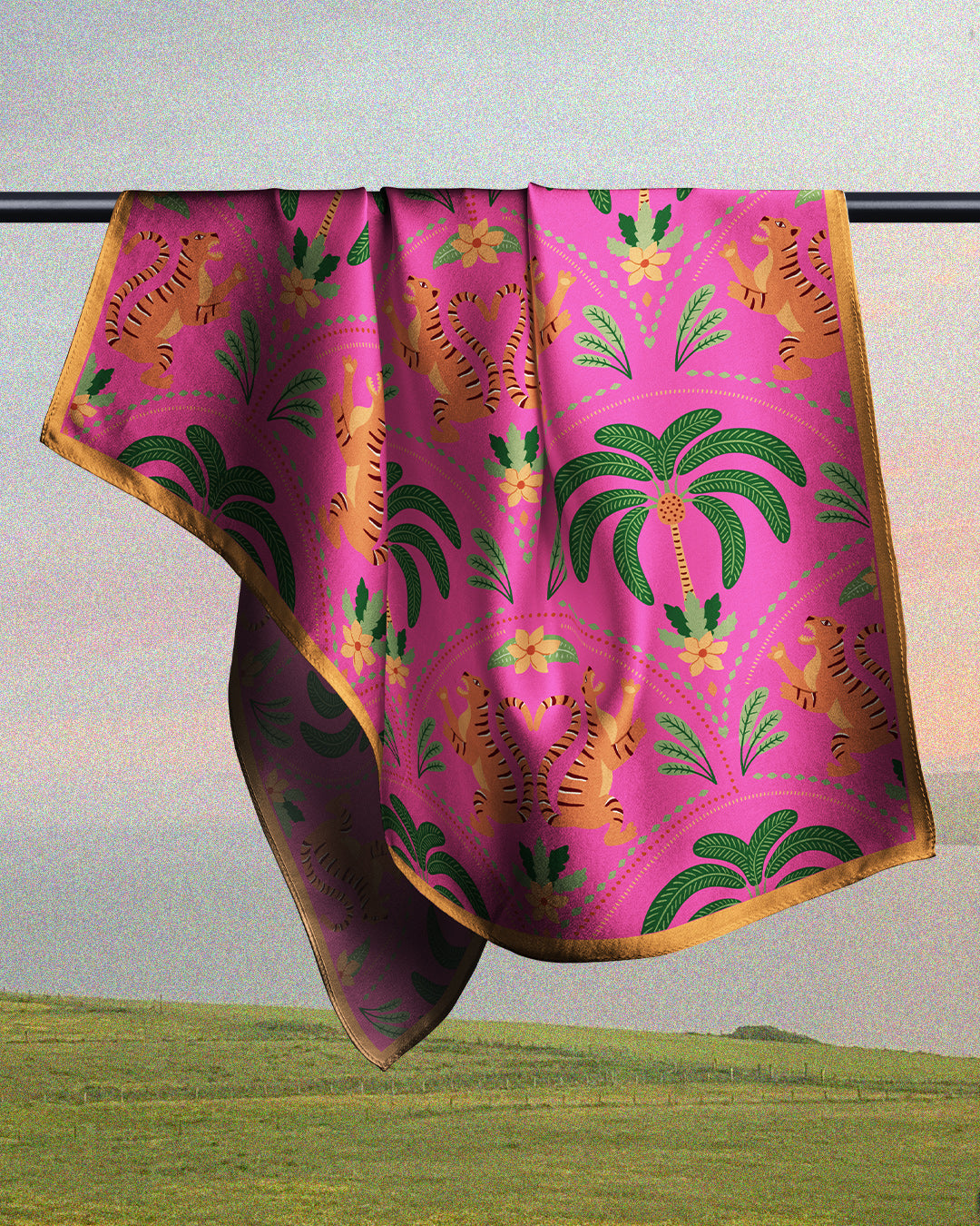 Multi Pink Tiger - Satin Coverups