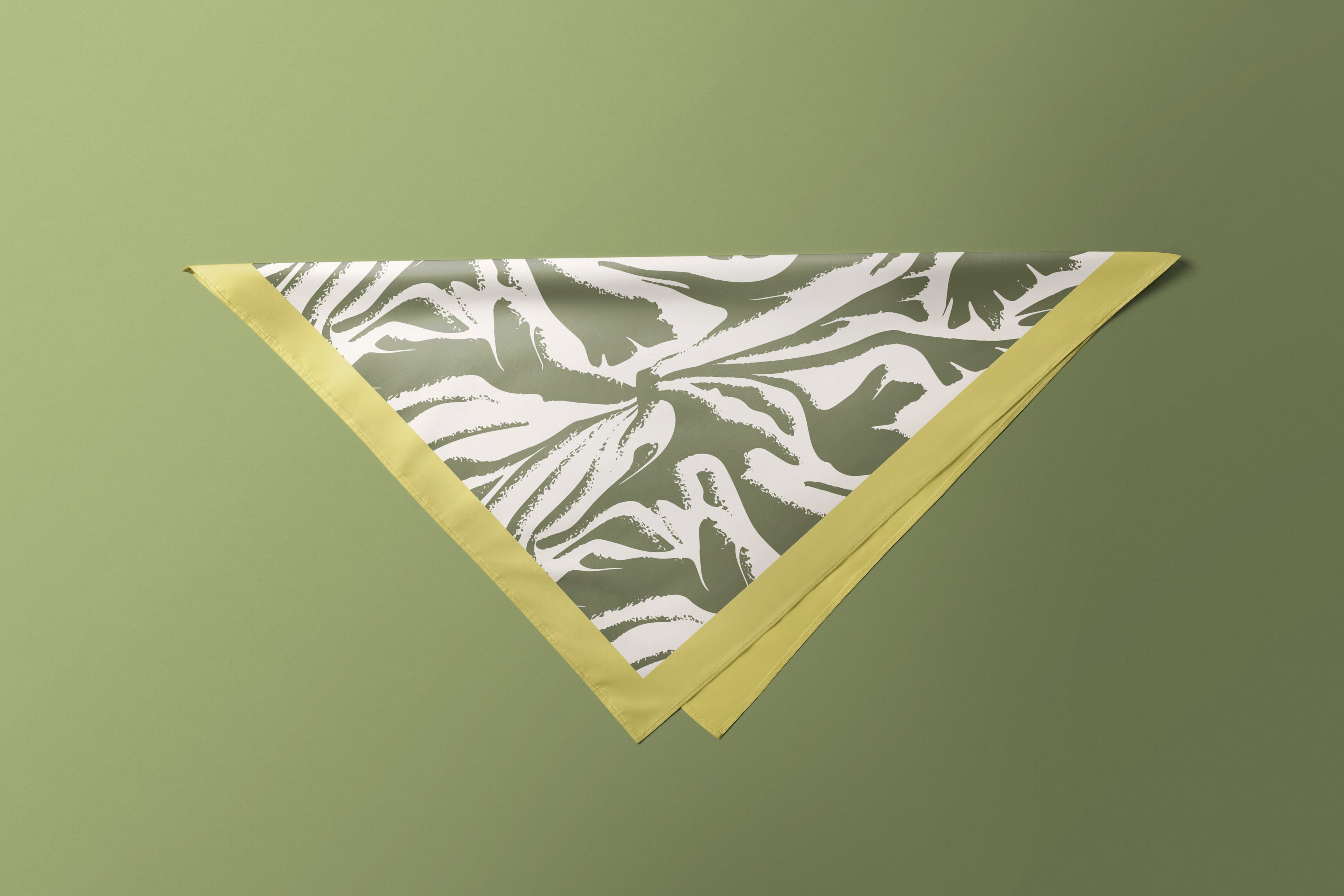 Green White Pattern - Satin Scarf