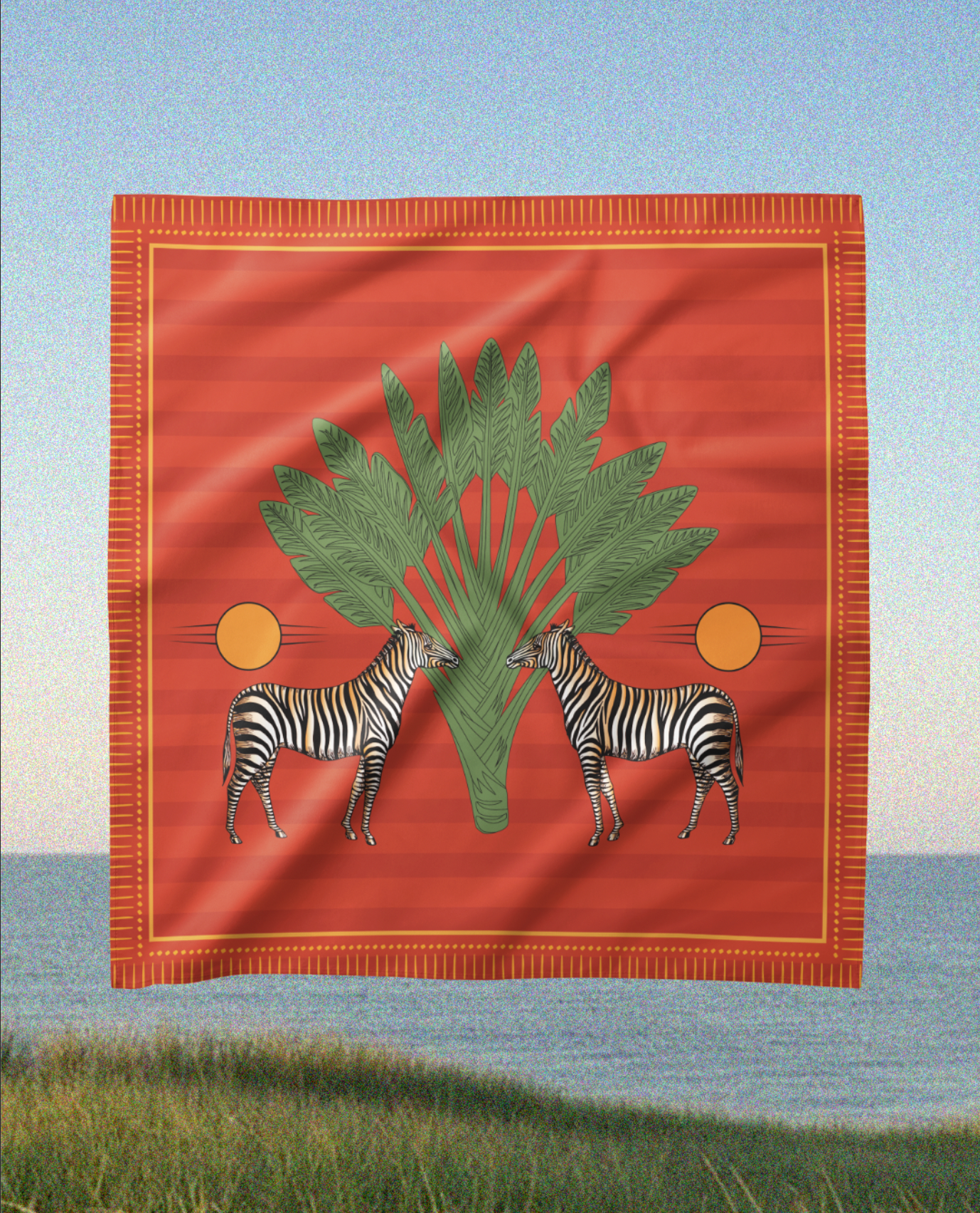 Orange Zebra - Satin Scarf