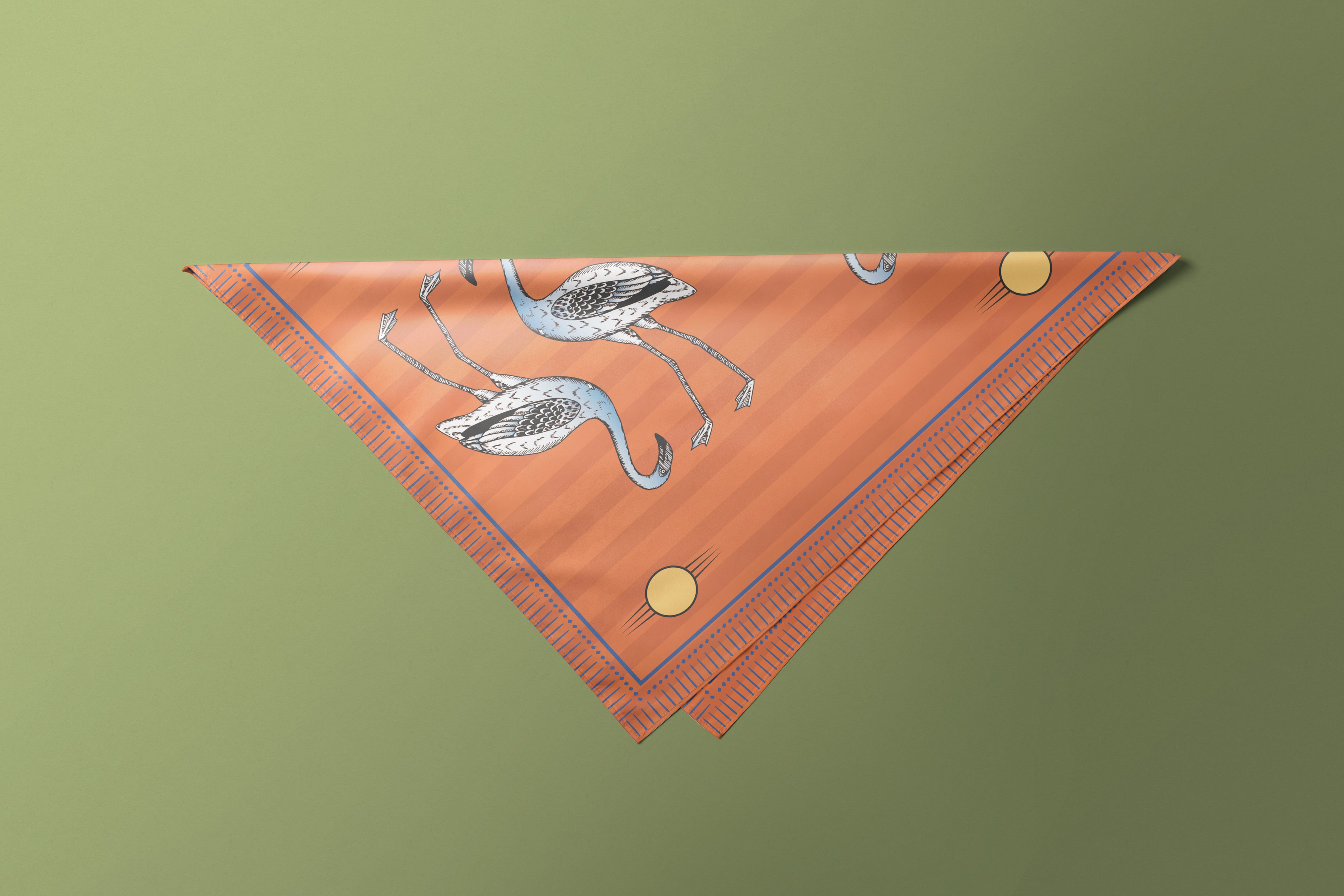 Orange Flamingo - Satin Scarf