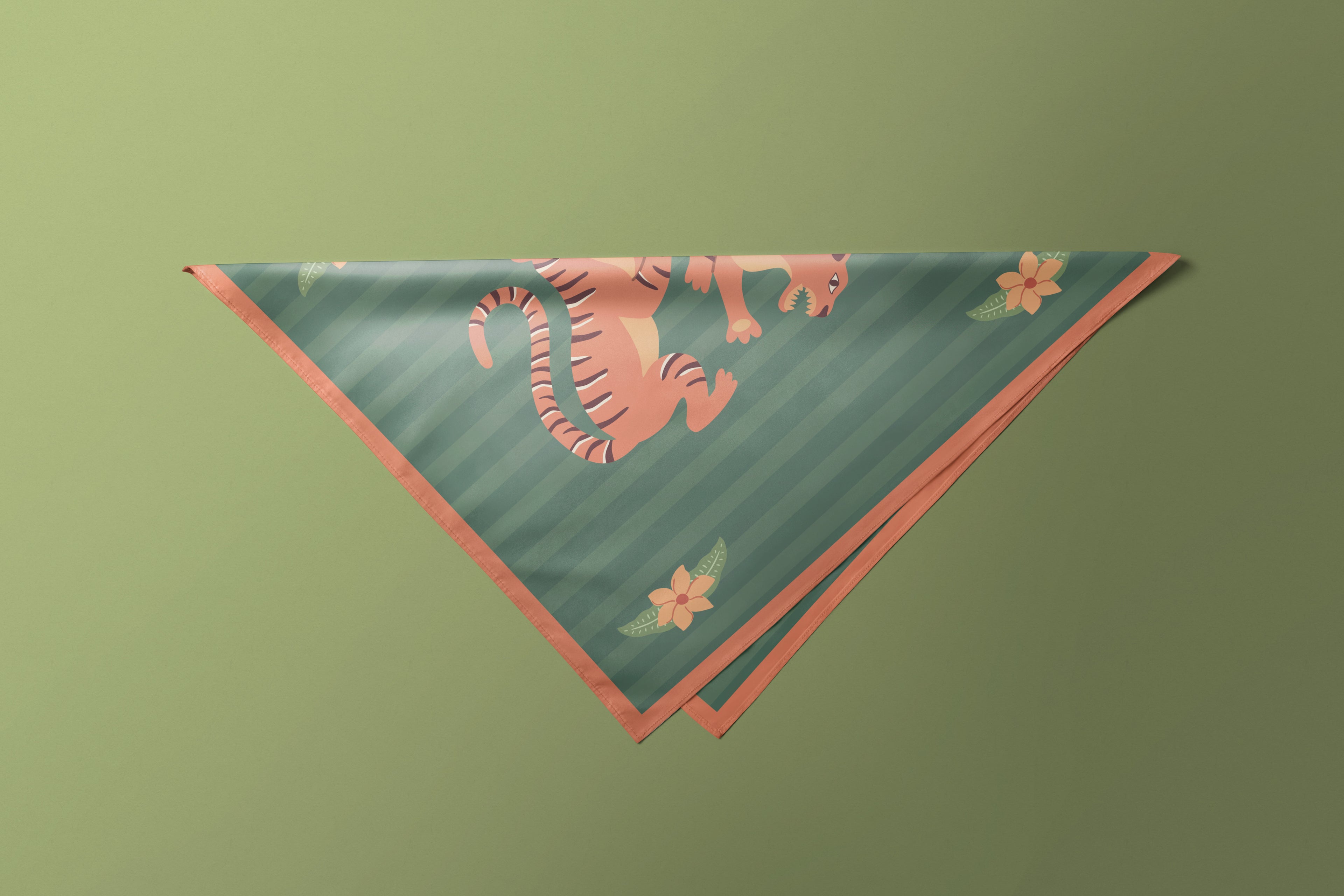 Green Tiger - Satin Scarf