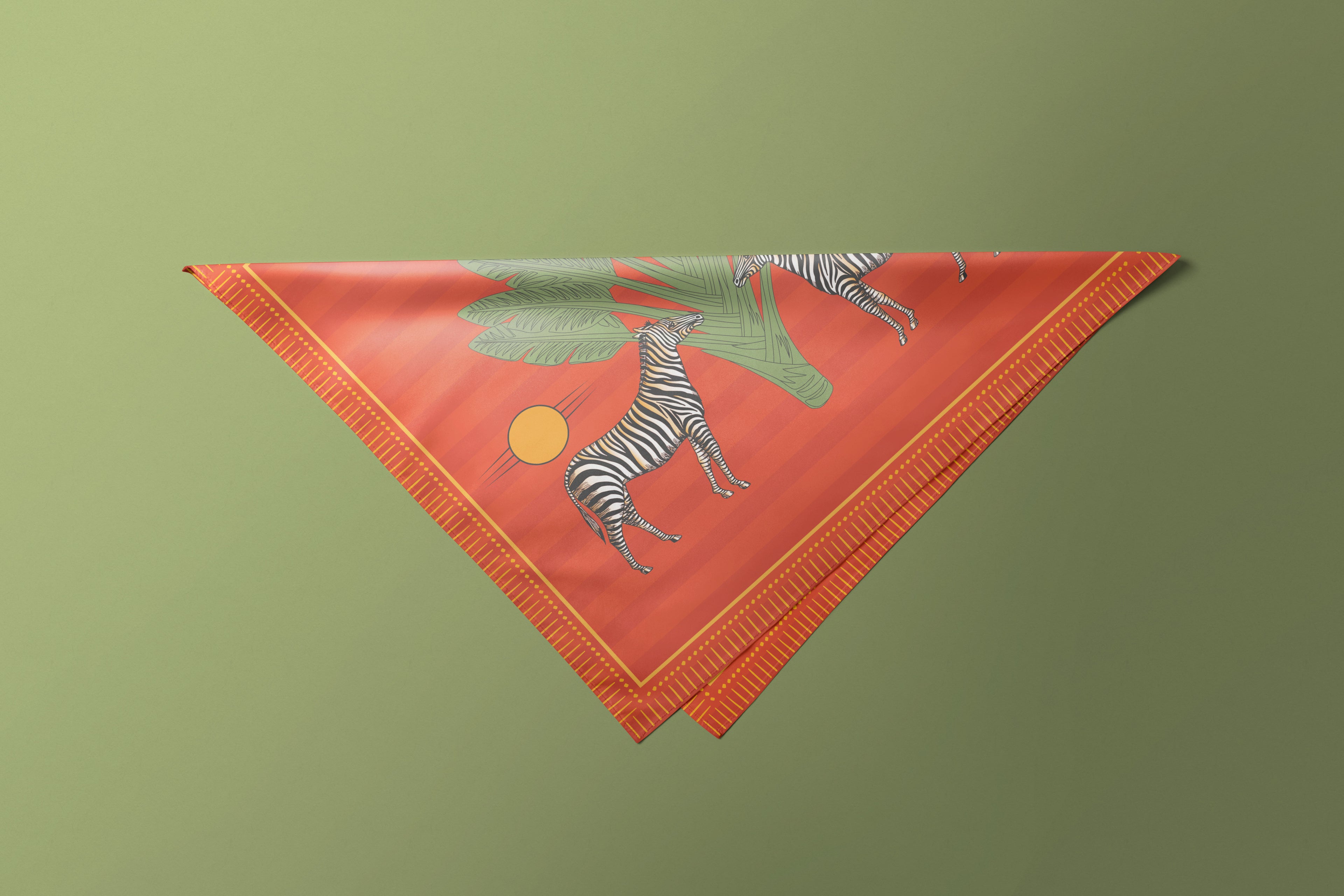 Orange Zebra - Satin Scarf