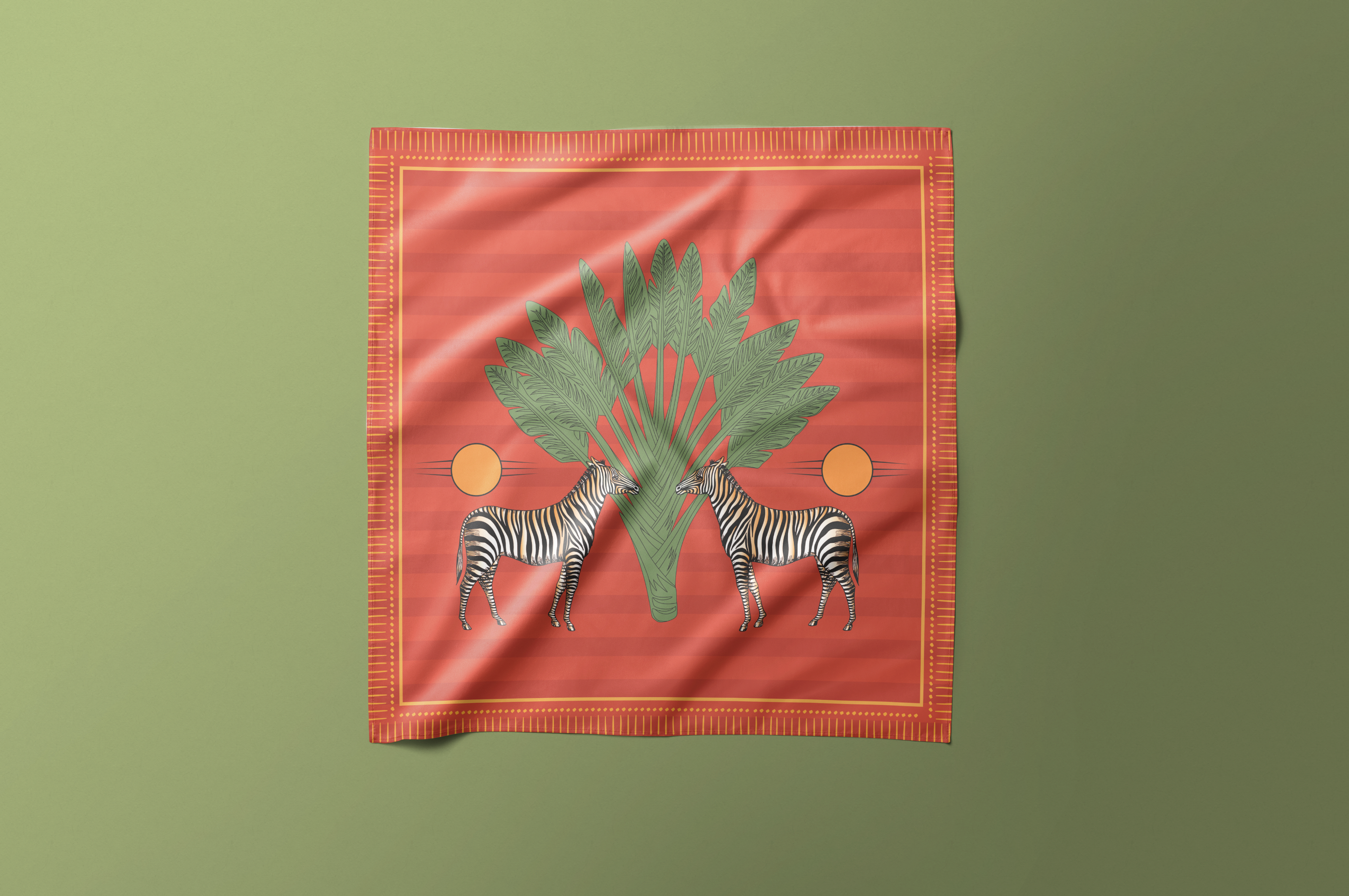 Orange Zebra - Satin Scarf