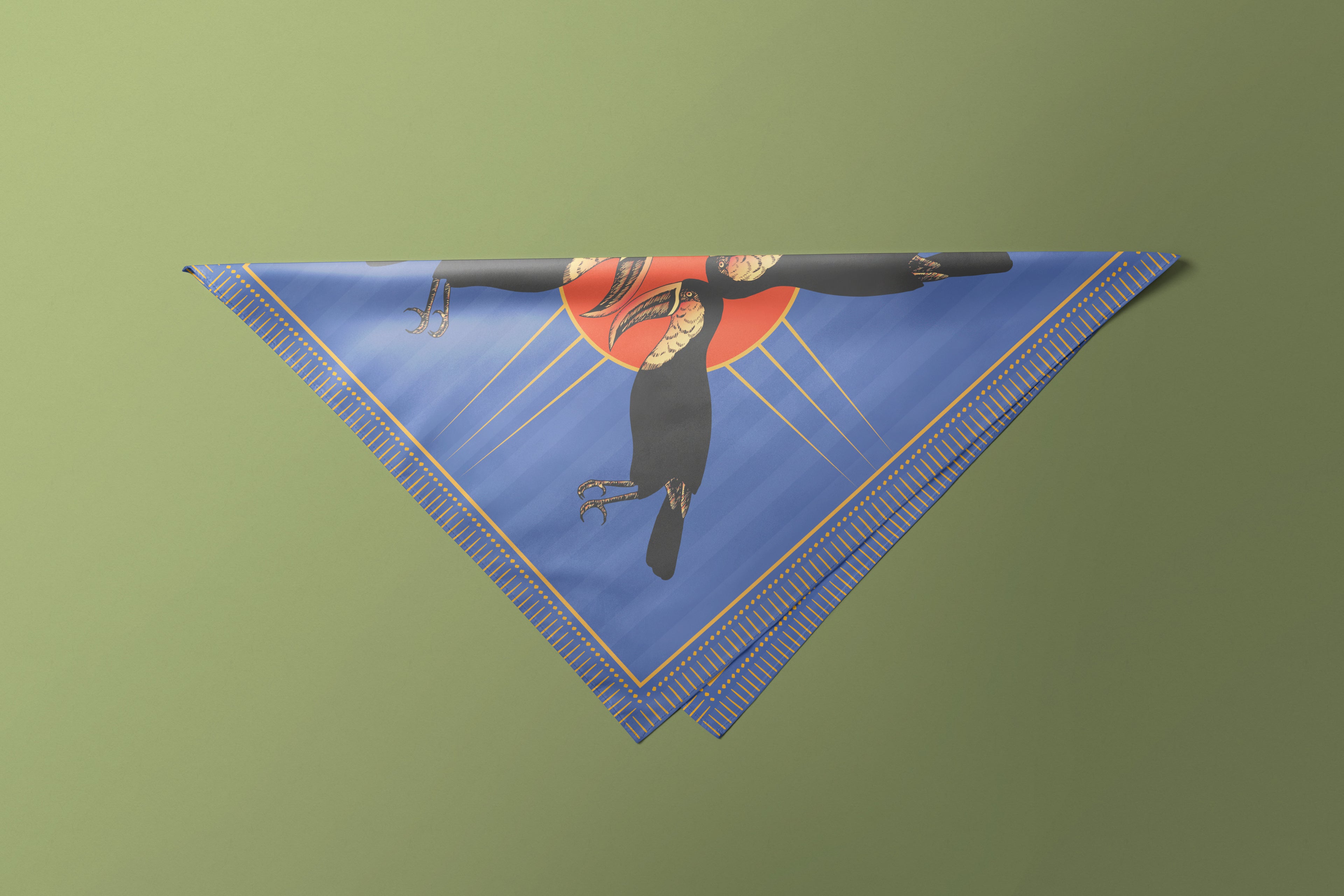 Blue Parrot - Satin Scarf