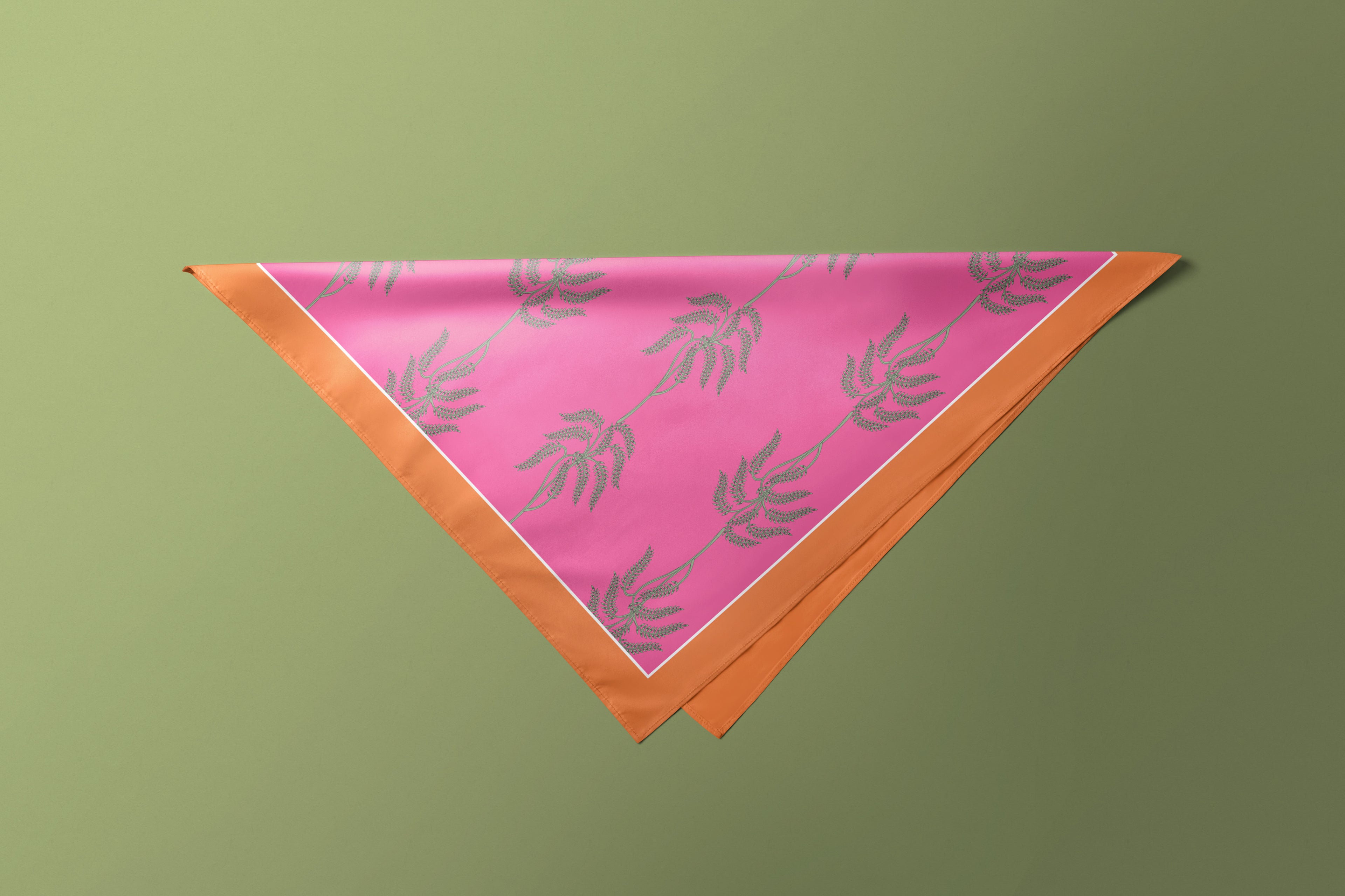 Pink Palm - Satin Scarf
