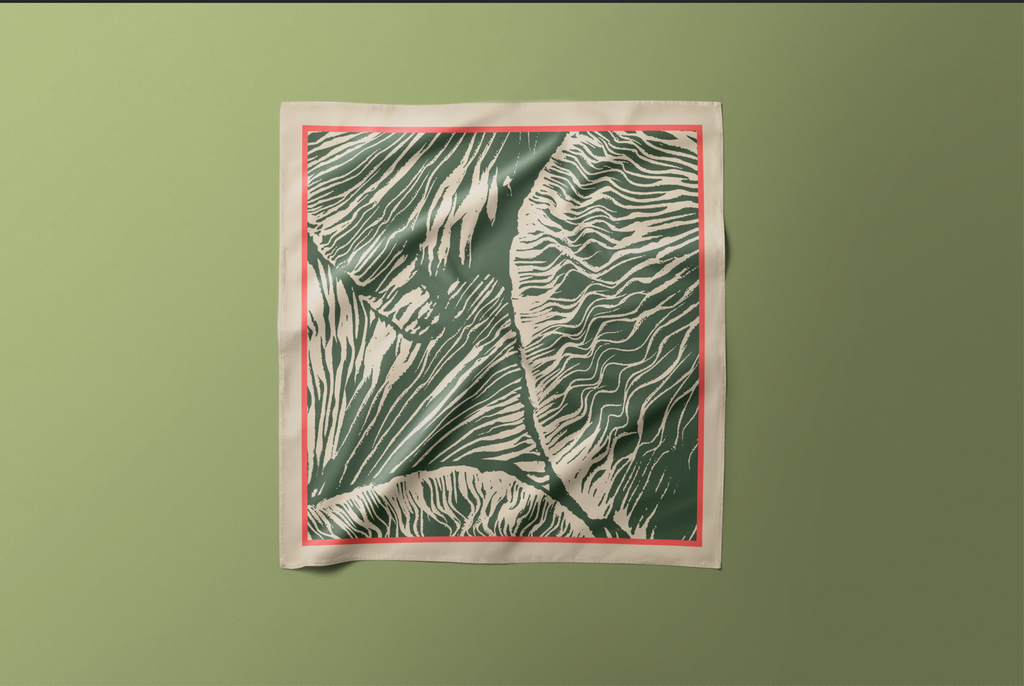 Green Beige Pattern - SatinSscarf