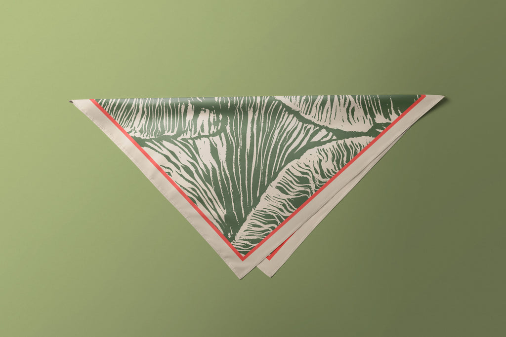 Green Beige Pattern - SatinSscarf