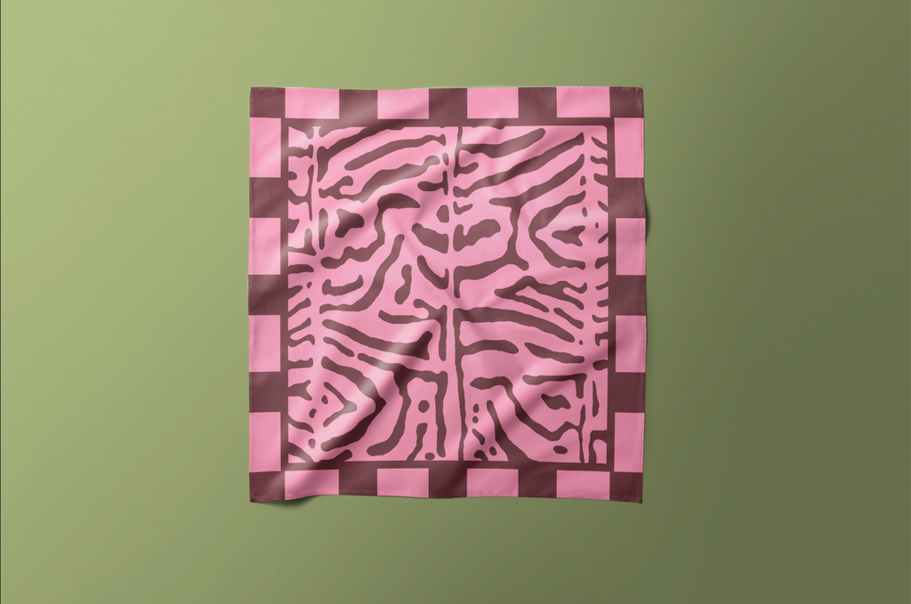 Pink Maroon Pattern - Satin Scarf
