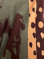 Horses olive shawl