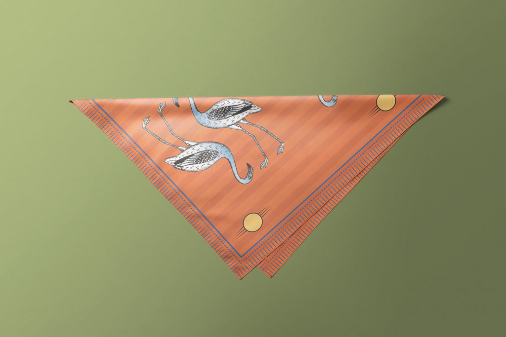 Orange Flamingo - Satin Scarf
