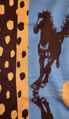 Horses blue shawl