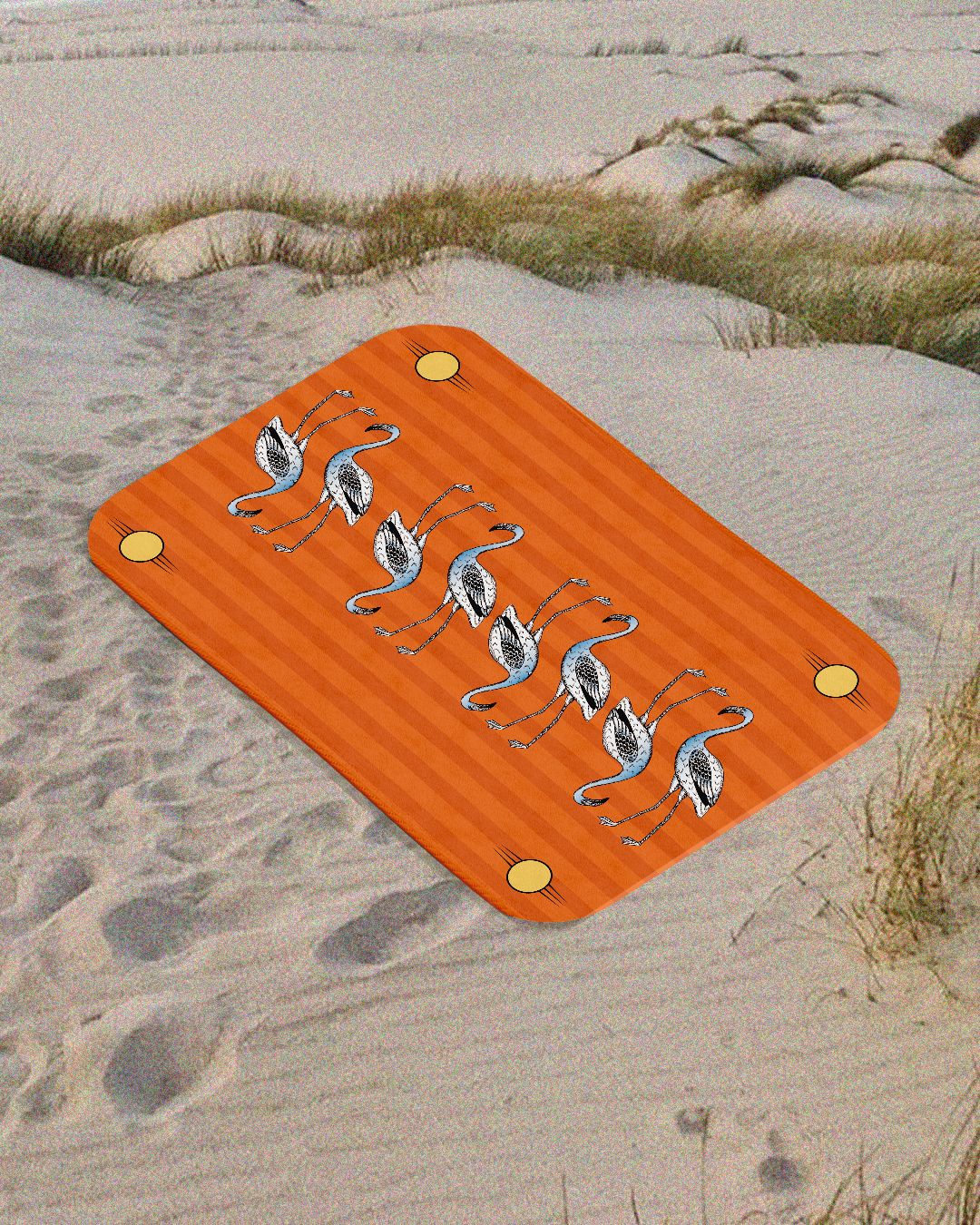 Orange Flamingo - Beach Mat