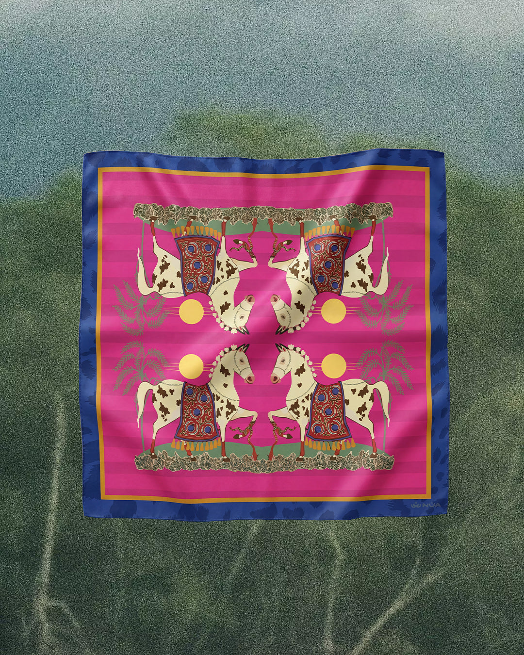 Go Pink ponies -Satin Scarf