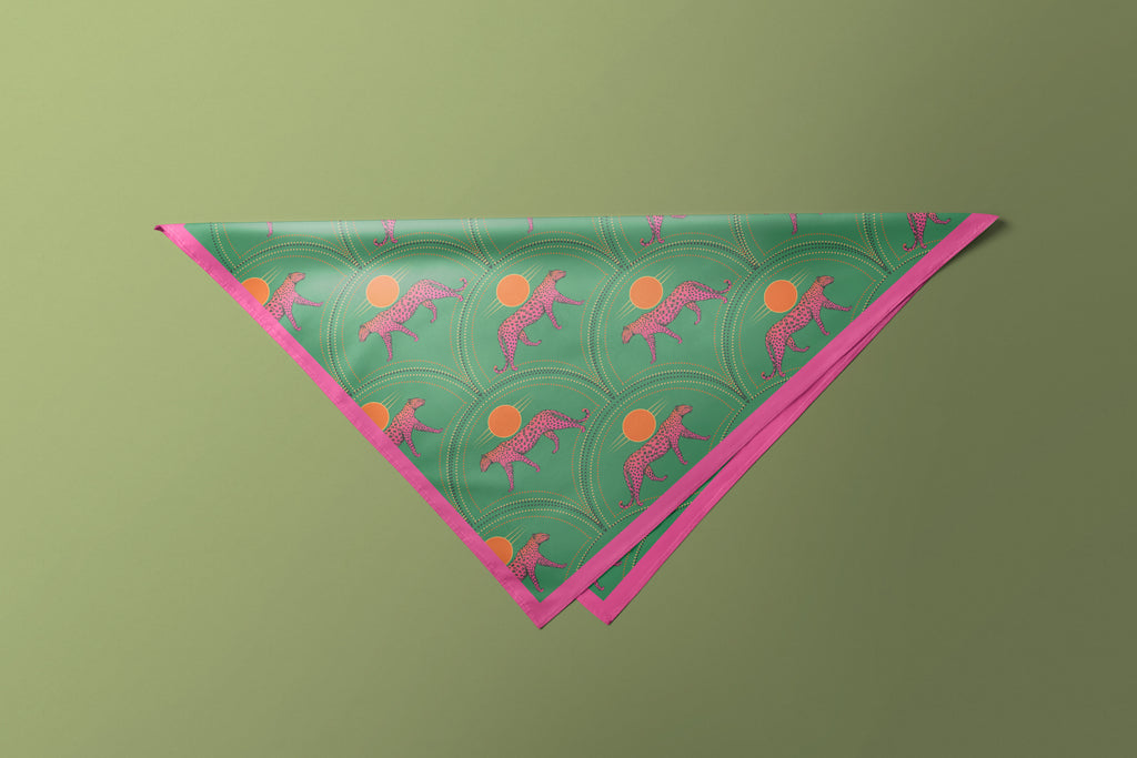 Multi Green Tiger - Satin Scarf