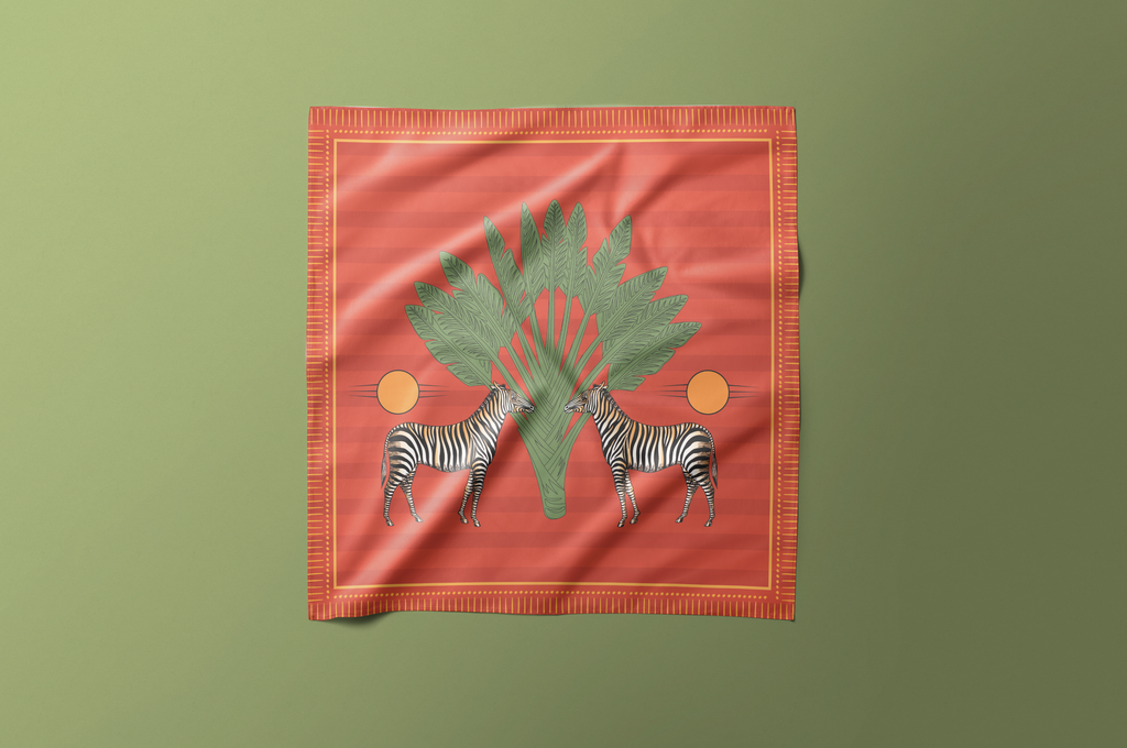 Orange Zebra - Satin Scarf