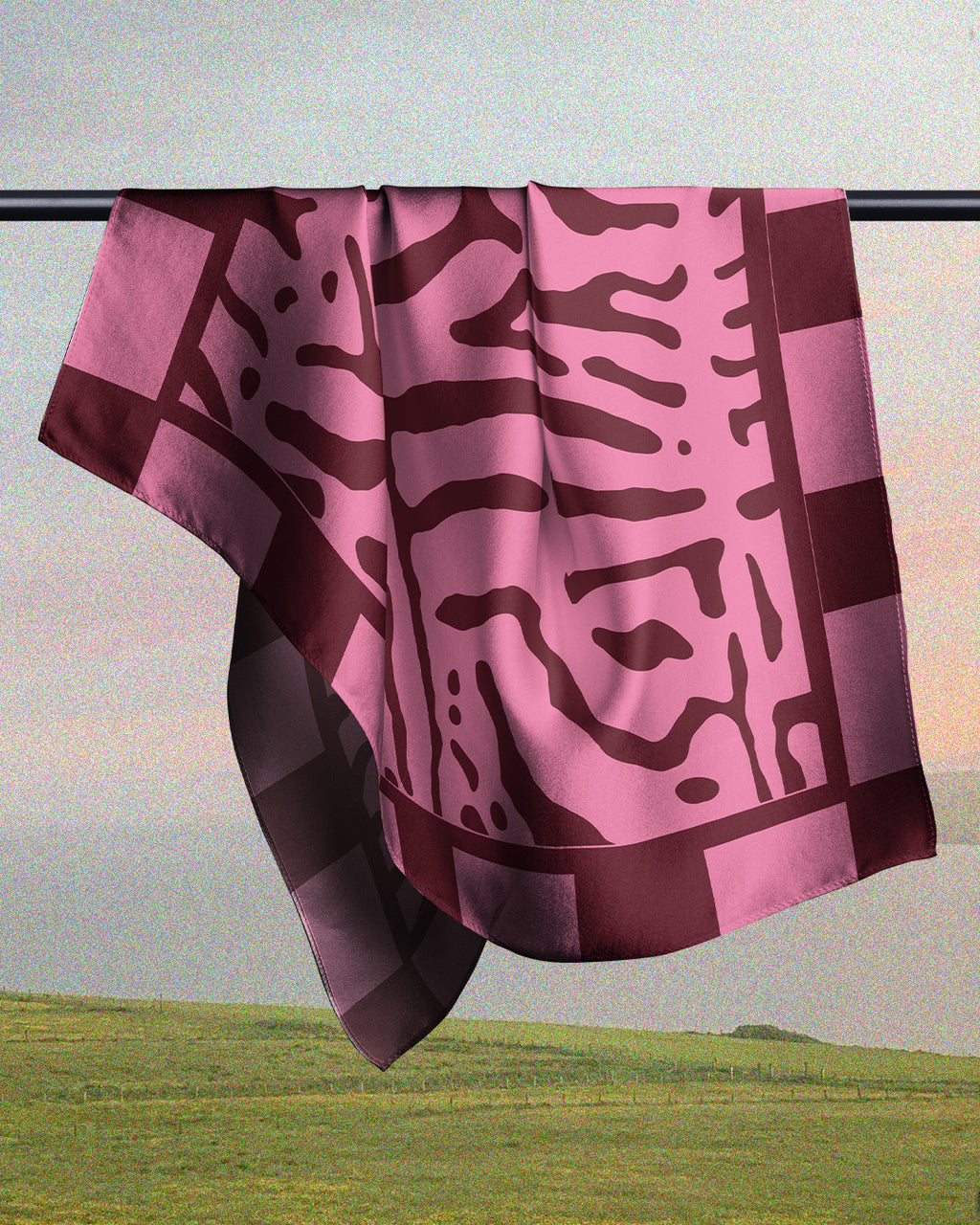 Pink Maroon Pattern - Satin Coverups