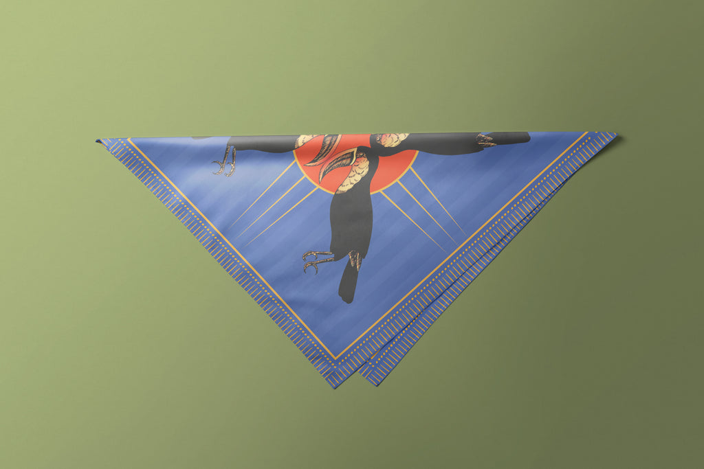 Blue Parrot - Satin Scarf