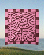 Pink Maroon Pattern - Satin Scarf