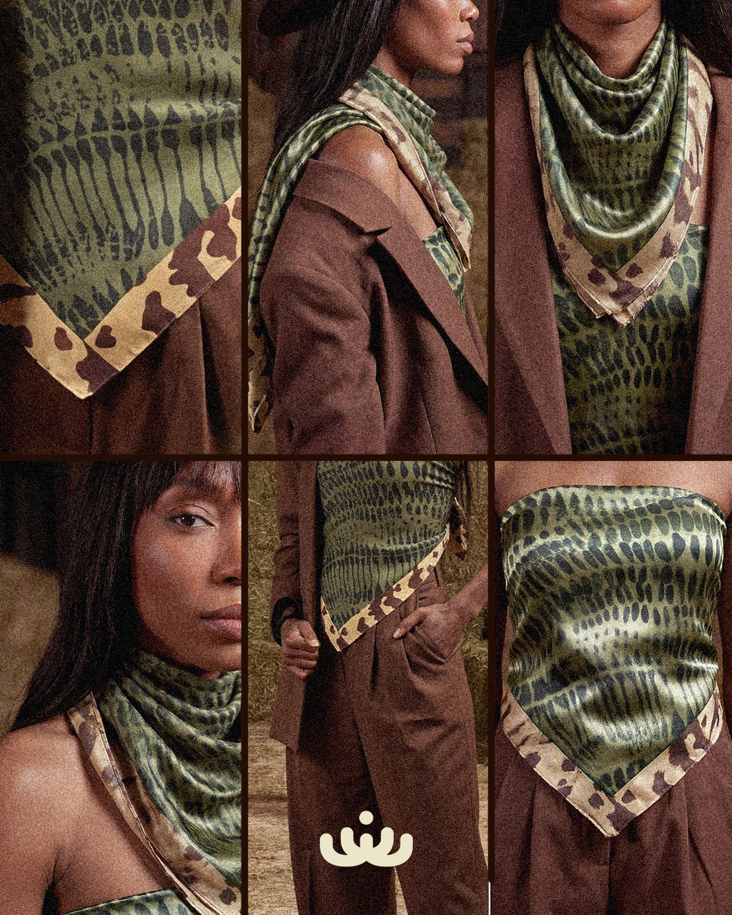 Green Cowboy- satin scarf