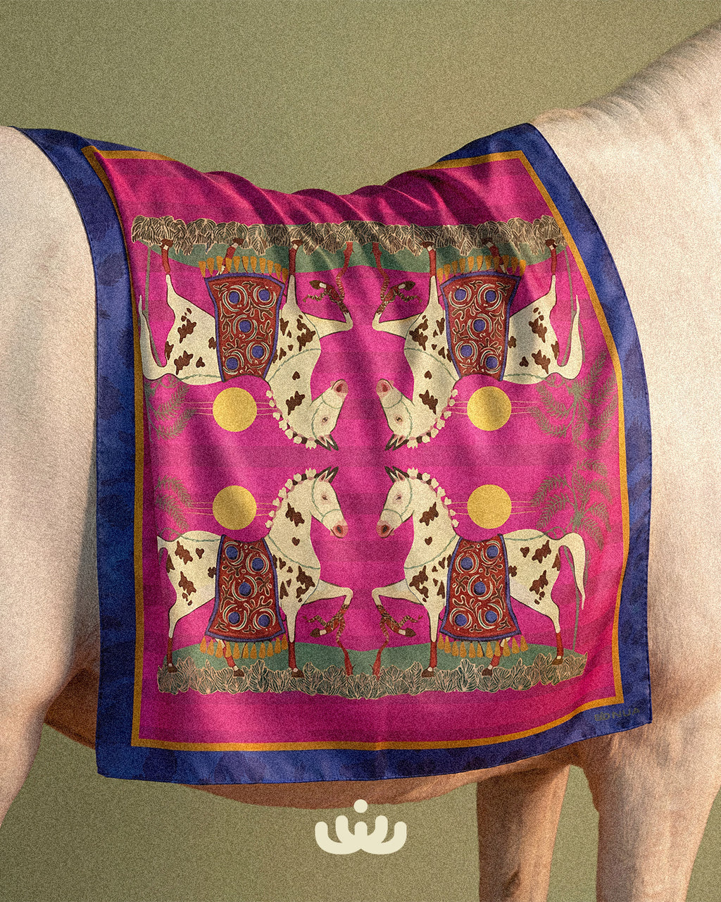 Go Pink ponies -Satin Scarf
